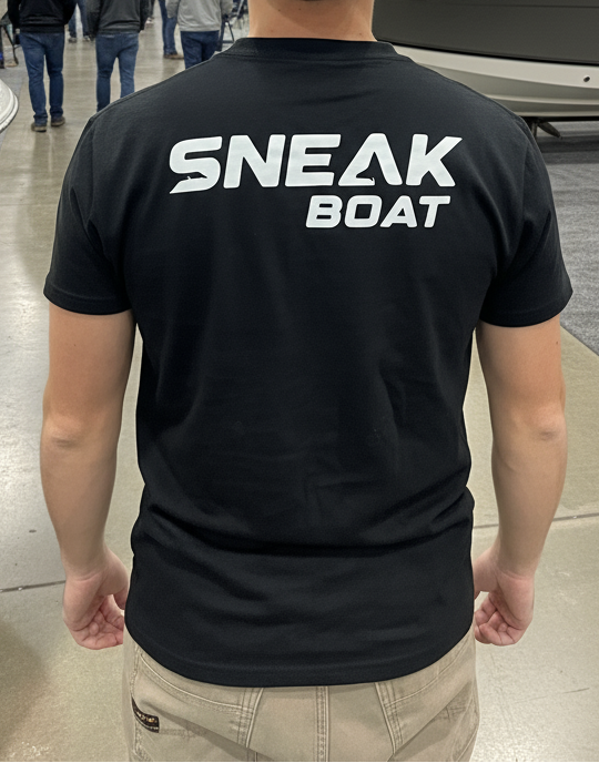 Black Sneak Boat T Shirt